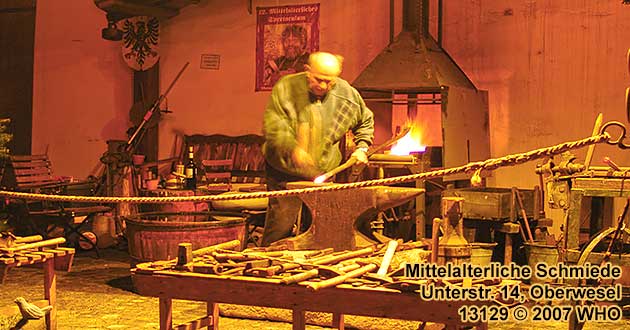 Mittelalterliche Alte Schmiede in Oberwesel, Unterstra�e 14, Gel�nder-Becker